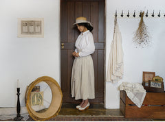 Falda larga cruzada de lino y algodón Patricia