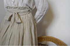 Falda larga cruzada de lino y algodón Patricia