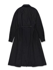 Long Sleeve Cotton Poplin Shirt Dress with Tie Waist and Button-Down Front for Elegant Styling