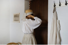 Falda larga cruzada de lino y algodón Patricia