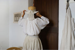 Falda larga cruzada de lino y algodón Patricia