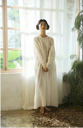 Tracy Linen Cotton Vintage Maxi Dress