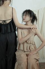 Tamara Linen Cotton Ruffle Pants