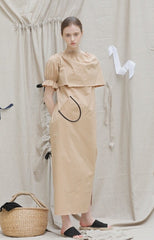 Asymmetric One-Shoulder Linen Mini Dress with Front Pocket and Gathered Detailing