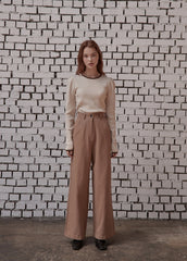 High-Waisted Wide-Leg Linen Pants with Tailored Fit for Effortless Sophistication and Comfort