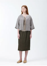 Elegant Cropped Linen Blouse With Wide Sleeves And Open Front – Breathable Summer-Ready Top