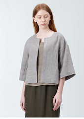 Elegant A-Line Linen Skirt with Asymmetrical Button Detail – Lightweight Natural Fabric