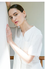 Sleeveless Linen Midi Dress with Adjustable Waist and Utility Patch Pockets