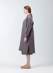 Women's Long Belted Linen Jacket with Kimono-Inspired Silhouette and Relaxed Fit