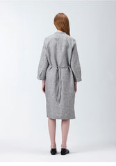 Elegant V-Neck Midi Dress Crafted From Breathable Natural Linen With Relaxed Short Sleeves