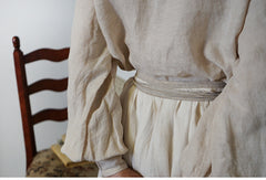 Falda cruzada midi de lino y algodón Tyra