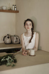 Sleeveless Women's Linen Midi Dress with Drawstring Waist and Utility Pocket Detail