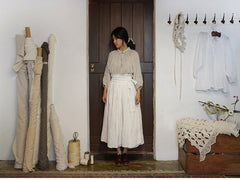 Falda larga cruzada de lino y algodón Patricia