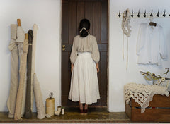 Falda larga cruzada de lino y algodón Patricia