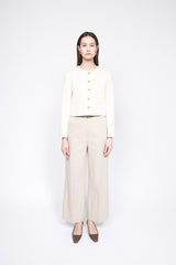 High-Waisted Wide-Leg Linen Pants with Tailored Fit – Lightweight Summer Workwear Essential