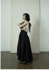 Falda larga cruzada de lino y algodón Silvia