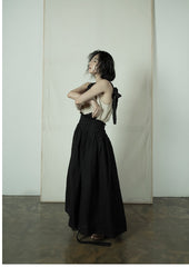 Falda larga cruzada de lino y algodón Silvia