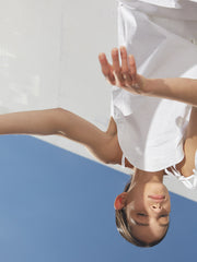 High-Waisted Linen Midi Skirt with Wrap Detail and Back Slit – Lightweight Summer Essential