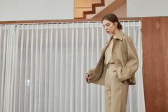 Tailored Women’s Belted Blazer In Breathable Lightweight Linen With Notched Lapel Collar