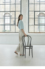 Button-Down Linen Shirt with Puff Sleeves – Lightweight Premium Linen Blouse for Women