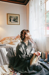 Vestido largo con volantes de lino y algodón Sofia