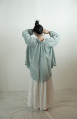 Falda larga cruzada de lino y algodón Patricia