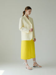 Tailored Linen Blazer Shirt With Waist Tie And Notched Lapel