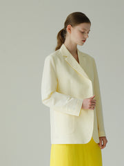 Tailored Linen Blazer Shirt With Waist Tie And Notched Lapel