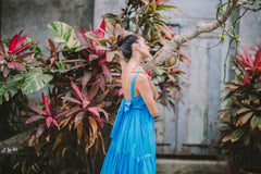 Sleeveless Linen Tiered Maxi Dress with Open Back Bow Detail