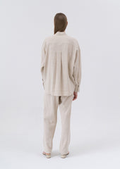 High-Waisted Wide-Leg Linen Pants With Tailored Silhouette And Full-Length Relaxed Fit