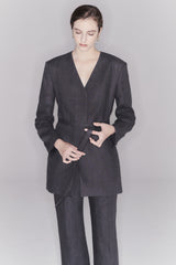 High-Waisted Linen Wide-Leg Pants for Women with Tailored Fit and Full-Length Silhouette