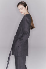 High-Waisted Linen Wide-Leg Pants for Women with Tailored Fit and Full-Length Silhouette