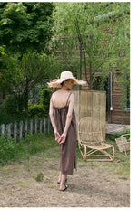 Sleeveless Linen Midi Dress With Adjustable Straps And Relaxed Fit For Breathable Summer Style