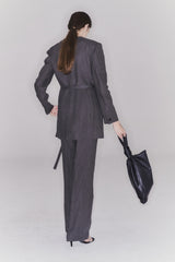 High-Waisted Linen Wide-Leg Pants for Women with Tailored Fit and Full-Length Silhouette