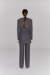 High-Waisted Linen Wide-Leg Pants for Women with Tailored Fit and Full-Length Silhouette