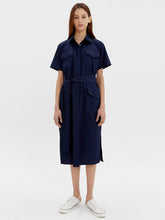 Sleeveless Midi Linen Dress with Back Slit and Tailored Fit for Effortless Elegance