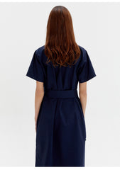 Sleeveless Midi Linen Dress with Back Slit and Tailored Fit for Effortless Elegance