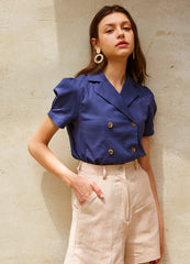 High-Waisted Linen Shorts With Tailored Seams And Minimalist Finish For Effortless Summer Style