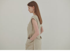 Wrap-Front Linen Midi Dress with Belted Waist and Kimono Sleeves for Elegant Comfort