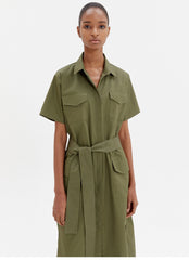 Sleeveless Linen Midi Dress with Back Slit and Seam Detailing for Effortless Elegance