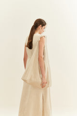 Sleeveless Linen Maxi Dress with Belted Waist and Side Slit – Minimalist Summer Resortwear