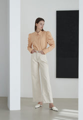 High-Waisted Wide Leg Linen Pants for Women – Breathable Fabric with Tailored Fit and Clean Hem