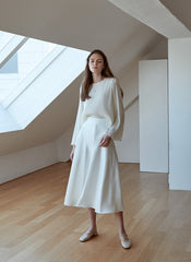 Elegant Long Sleeve Silk Shirt with Subtle Sheer Texture and Flowy Draped Fit for Effortless Style