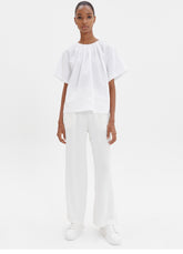 High-Rise Wide-Leg Linen Pants With Elastic Waistband And Relaxed Tailored Silhouette