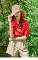 High-Rise Tailored Linen Shorts with Button Detail – Women's Summer Wardrobe Essential