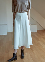 Elegant A-Line Silk Skirt with Fluid Drape and High Waistband for Effortless Day-to-Night Style