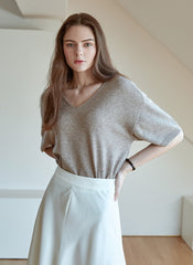 Elegant A-Line Silk Skirt with Fluid Drape and High Waistband for Effortless Day-to-Night Style