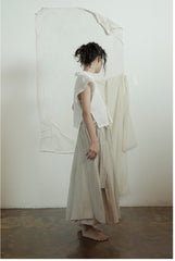 Falda larga cruzada de lino y algodón Patricia