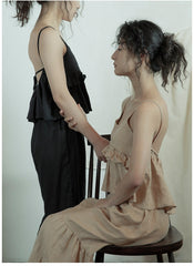 Tamara Linen Cotton Ruffle Pants