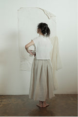 Falda larga cruzada de lino y algodón Patricia